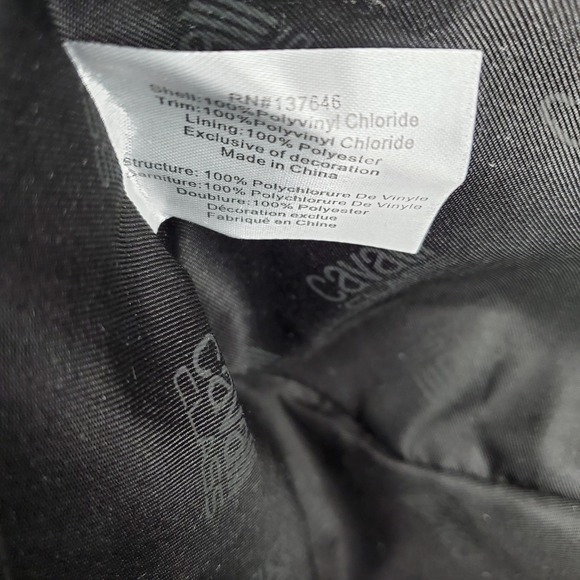 Cavalli Class Sandra Shopper Tote Bag Black Debossed Designer Handbag - Picture 7 of 10